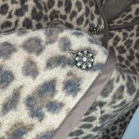 Vintage Talbots Leopard Print Wool Blazer Jacket Women’s Medium - Picture 7 of 9